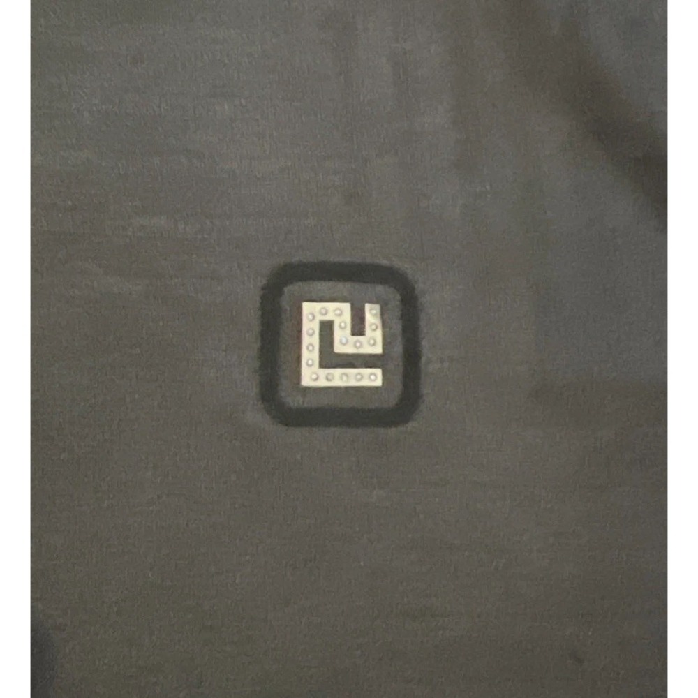 NWT Casa Moda Couture~LARGE~Men's SS Knit Tee Black Textured X Line Pattern - Picture 3 of 10